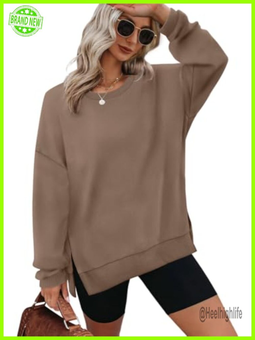 Oversized Sweatshirt Pullover Crewneck Long Sleeve Comfy Casual